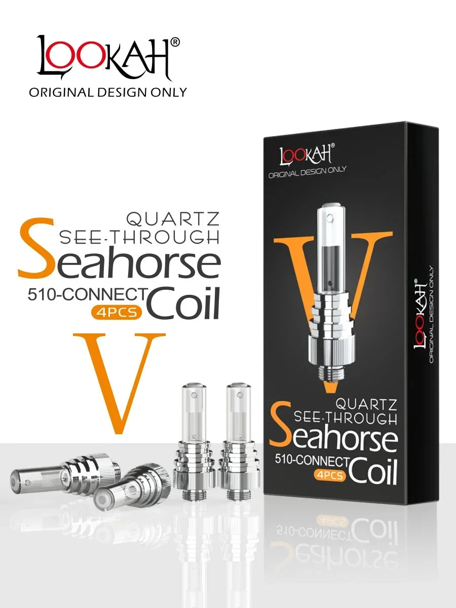 Lookah - Seahorse V-See-Through Quartz Coil 4 Pack