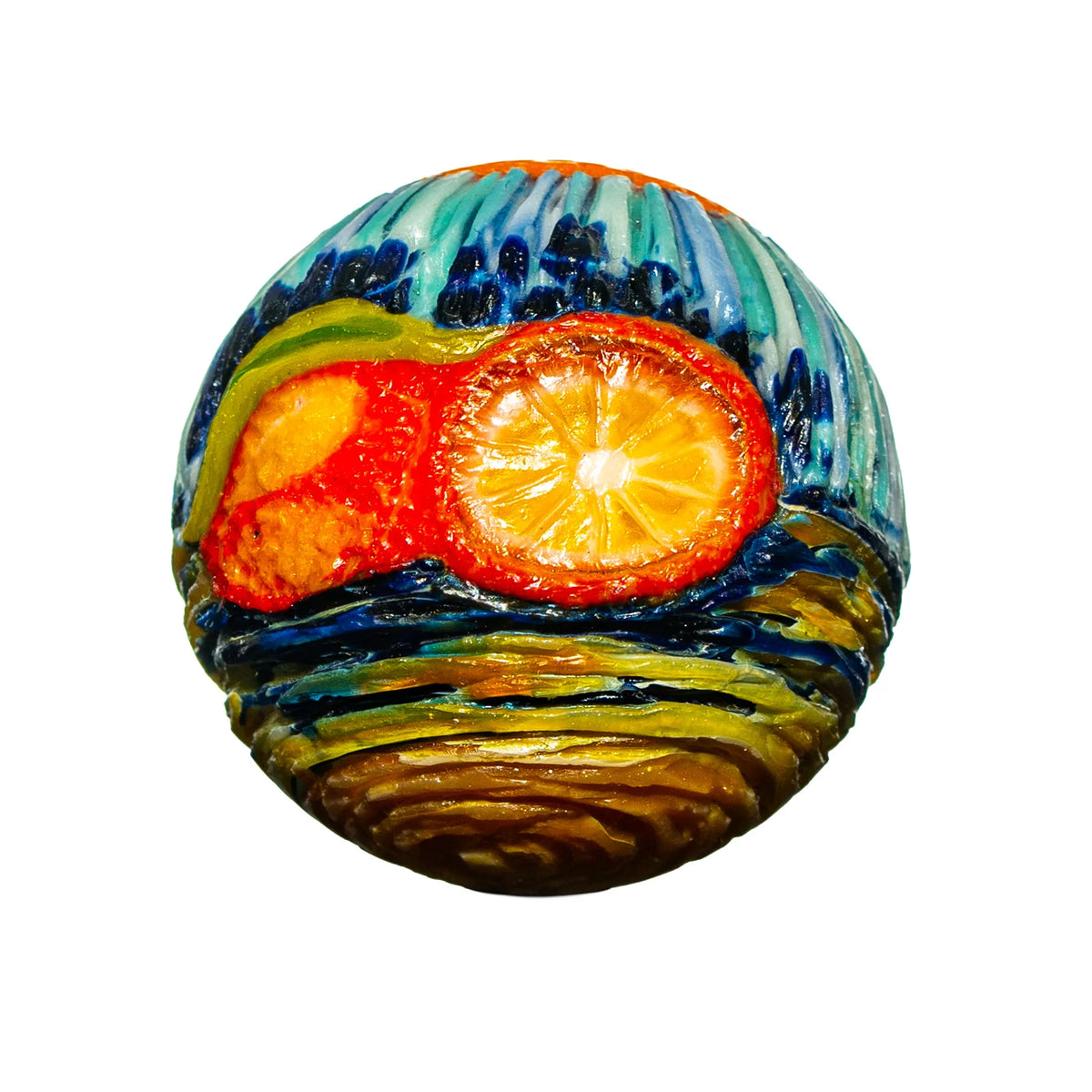 Hand-blown glass marble by Sam Lyons x Hallie Cat