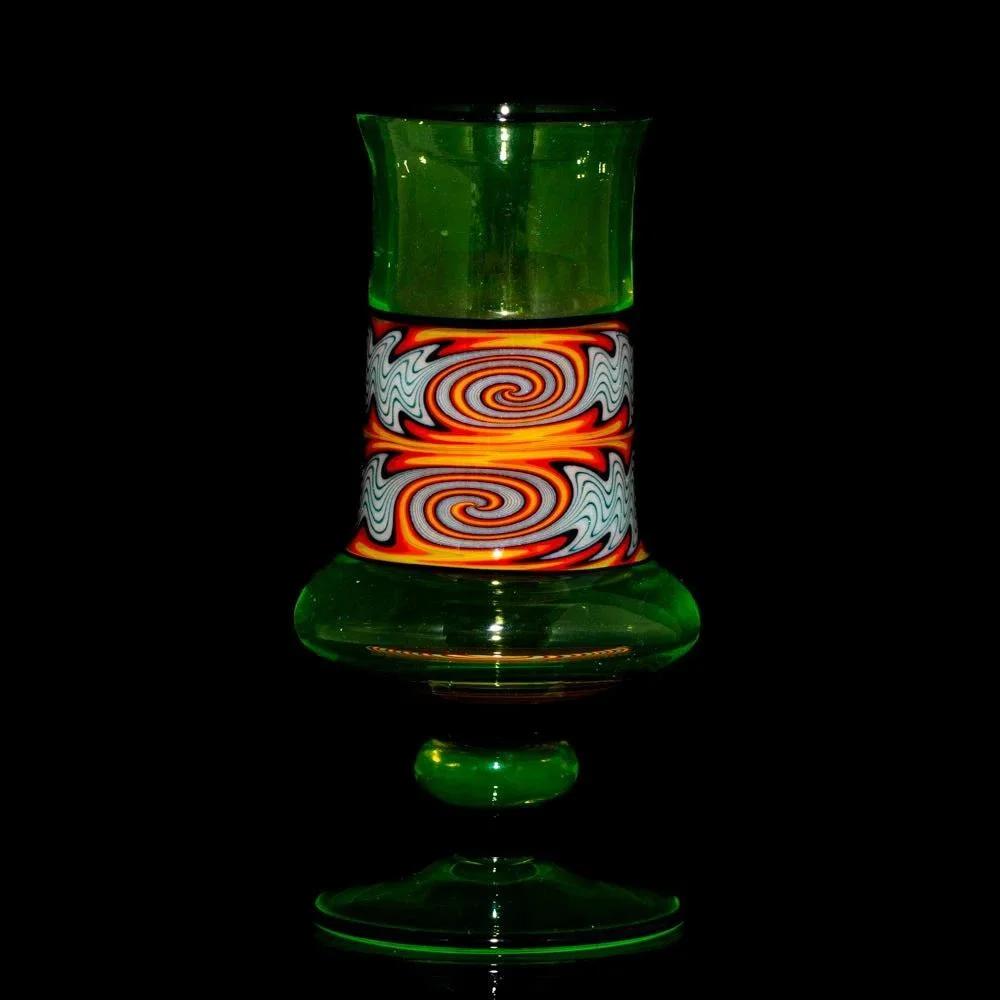 Matty B Glass - Illuminati Aqua Wig Wag Goblet