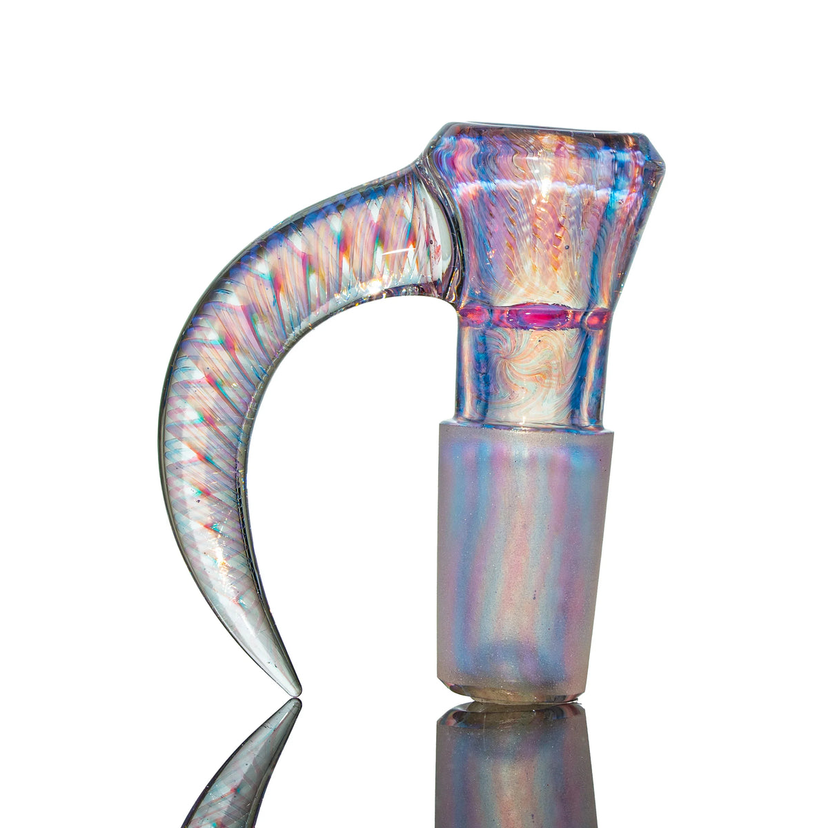 Hand-blown glass Meta-Terrania & Karmaline Fully Worked 18mm Slide by Simple Lemon Farmer
