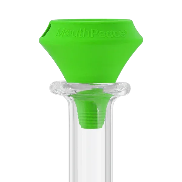 Green silicone and glass MouthPeace mouthpiece accessory for water pipes