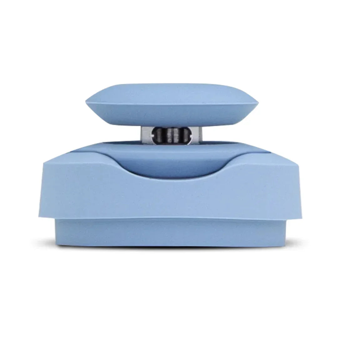 Blue silicone cap with ergonomic shape, designed for use with vaporizers or glass accessories