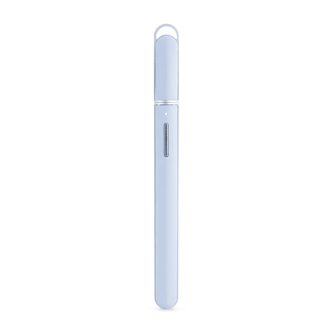 Sleek white electric hot knife dab tool with protective cap on a plain background