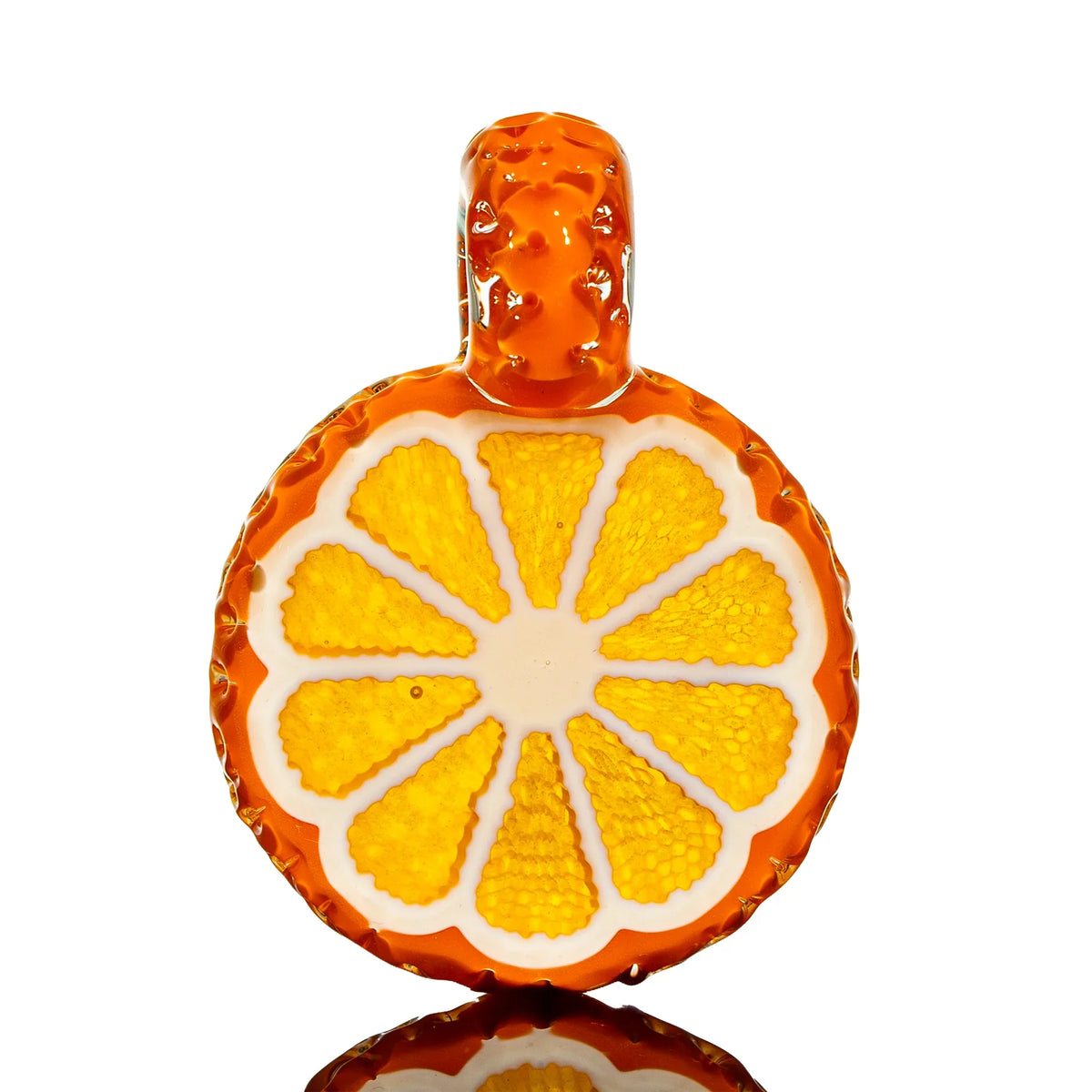 Hand-blown glass Larrge Orange Slice Pendant by Sam Lyons