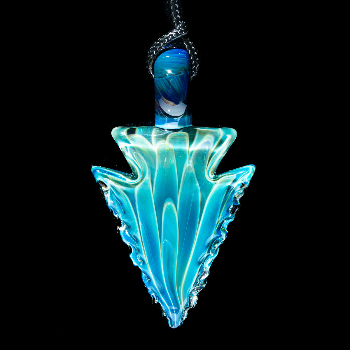 Elks That Run - Blue Thunder / SilverFume Implosion Arrowhead Pendant