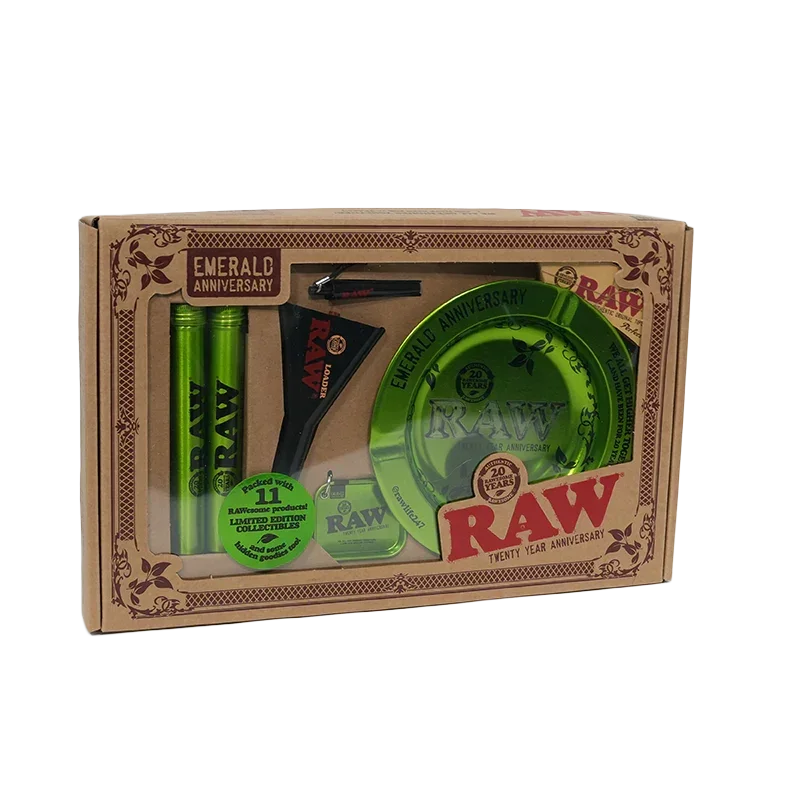 RAW Emerald Anniversary limited edition green smoking accessories gift set in box