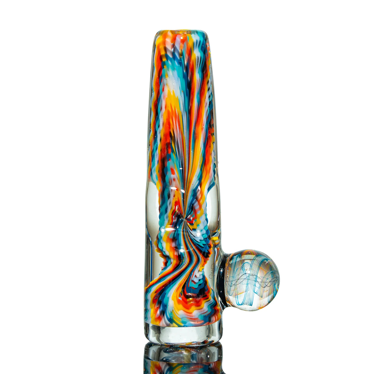Hand-blown glass Fire & Ice Chillum by Simple Lemon Farmer x Sarah Marblesbee