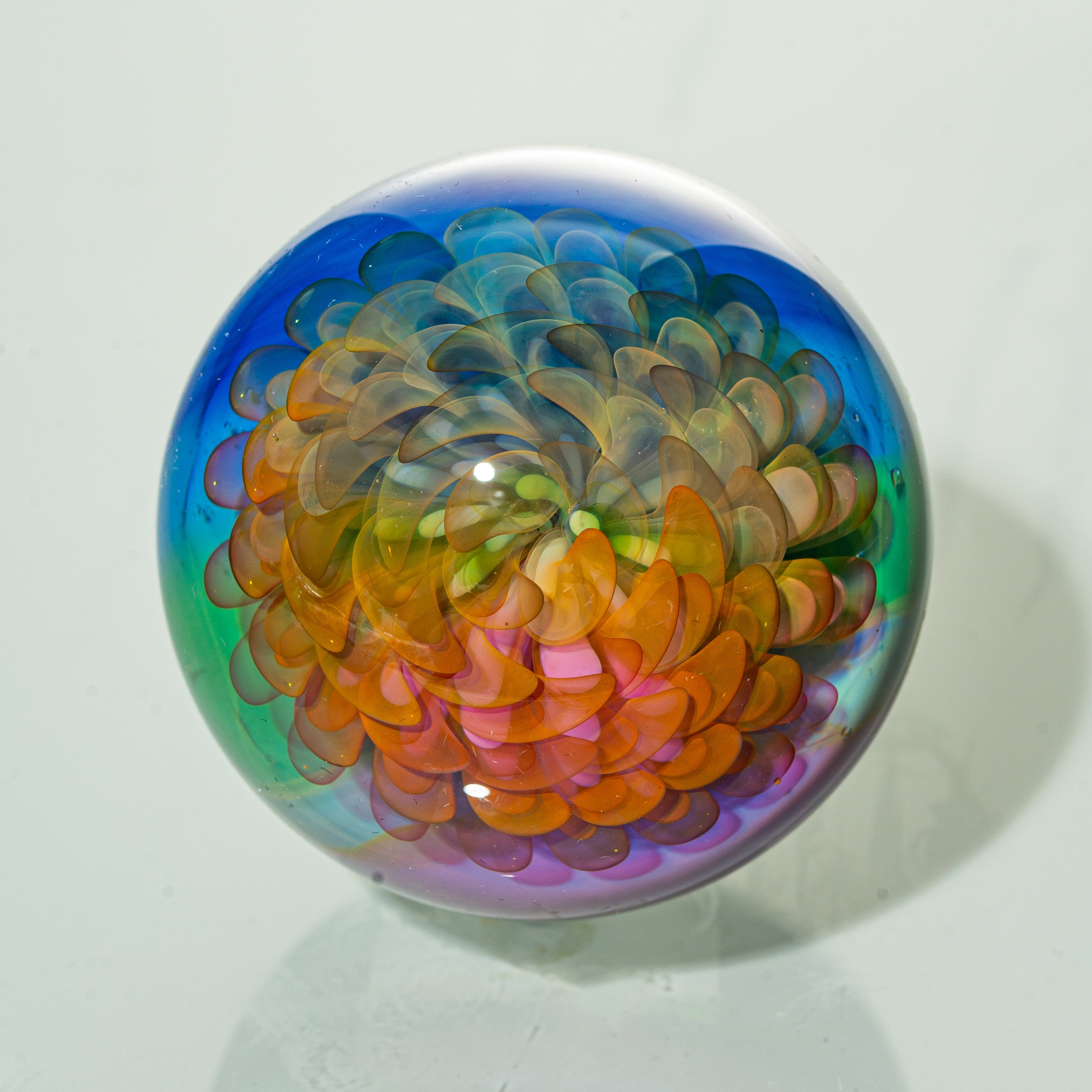 Sarah Marblesbee - Flashy Twisted Rainbow Implosion 52MM Marble