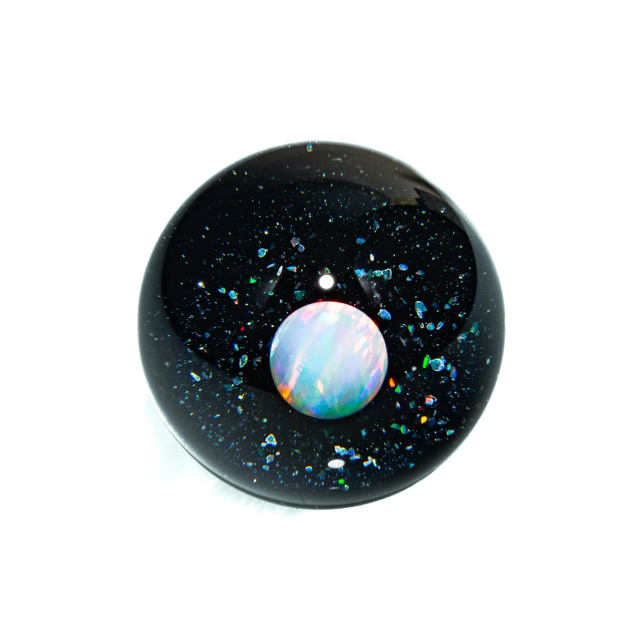 Scott Moan - Black & White Opal Scribble 32MM Marble