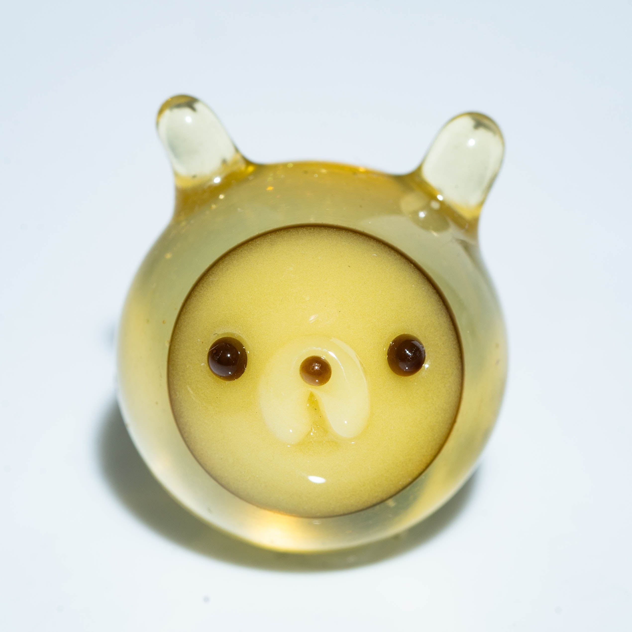 Glass pig carb cap with yellow tint for dab rigs and water pipes