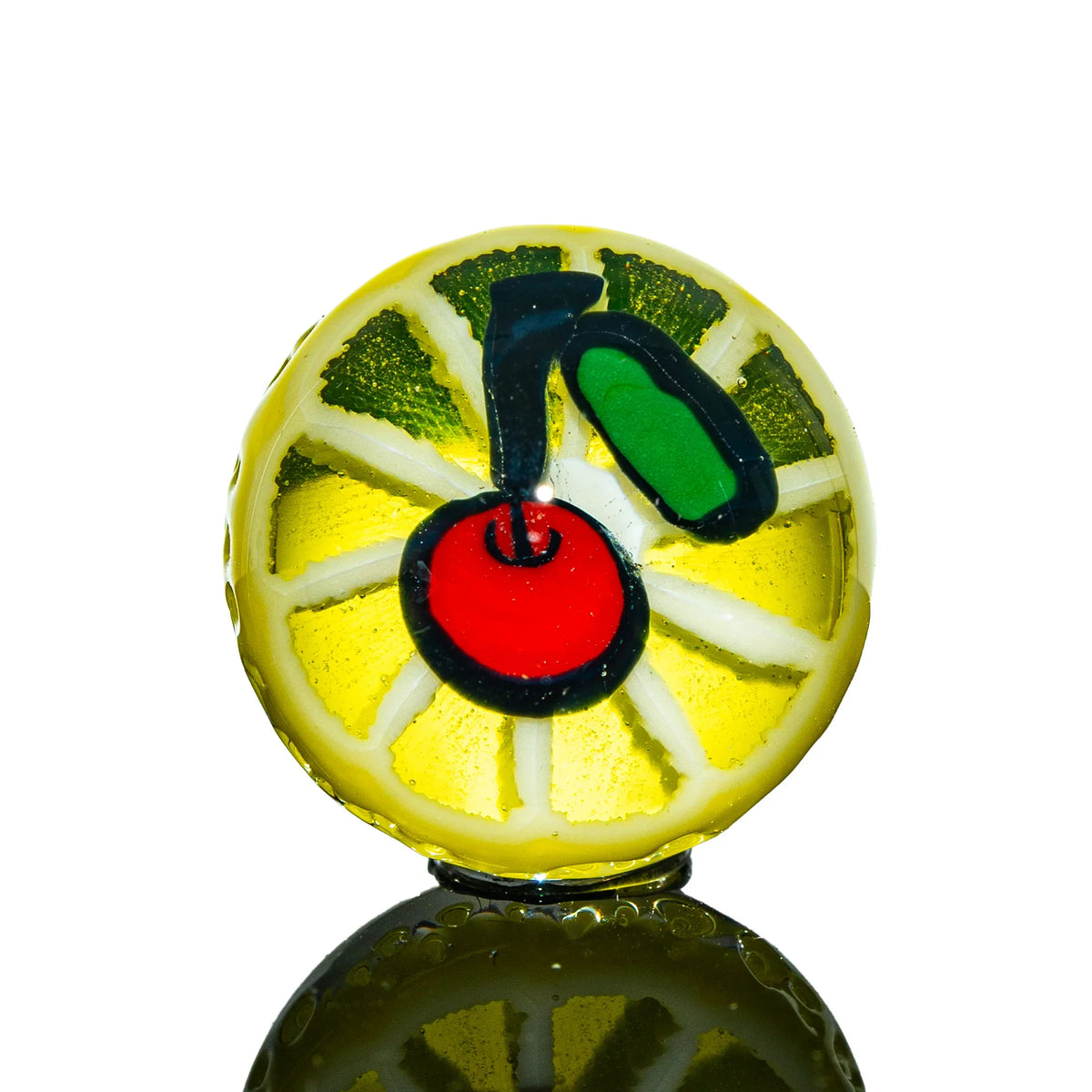 Hand-blown glass piece by Sam Lyons