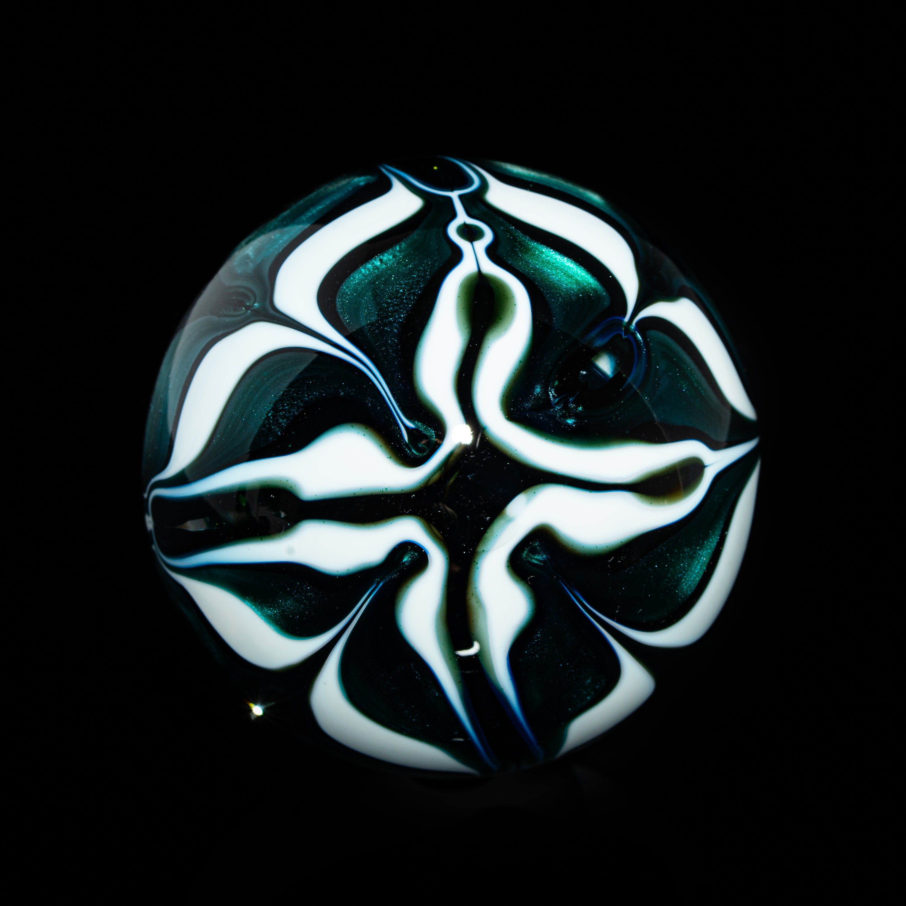 Sqwishy Glass - Glow In The Dark Skull 54MM Marble