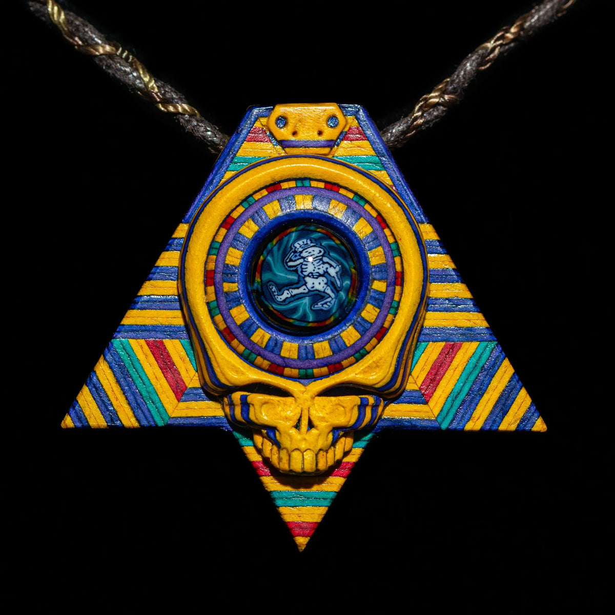 Egypt 78' Dancing Skeleton Pendant by Kinoko Heads x Rose Roads
