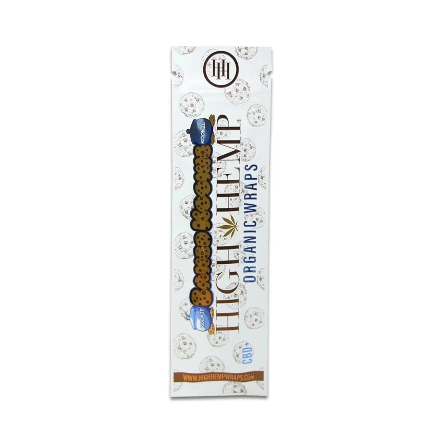 High Hemp Baked Kookies organic hemp wraps CBD+ packaging with cookie graphics