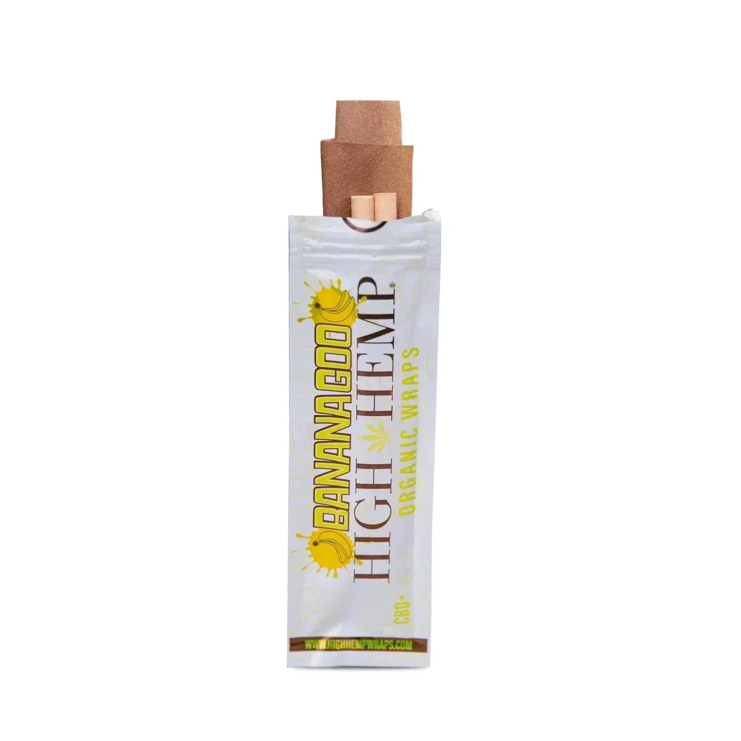 Banana Goo High Hemp organic hemp wraps in white packaging with wraps visible