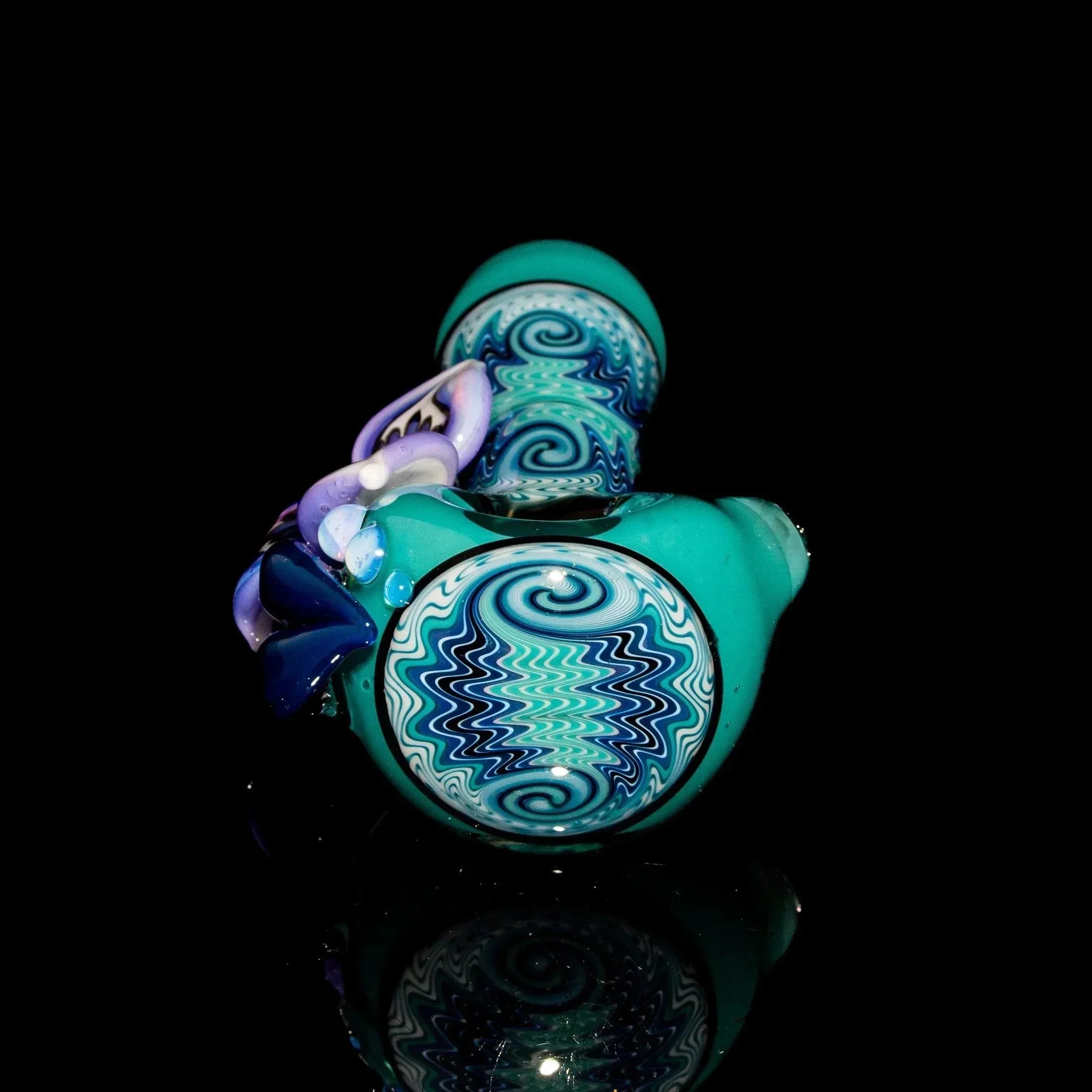 Blossom Glass - Aqua Linework Flower Spoon
