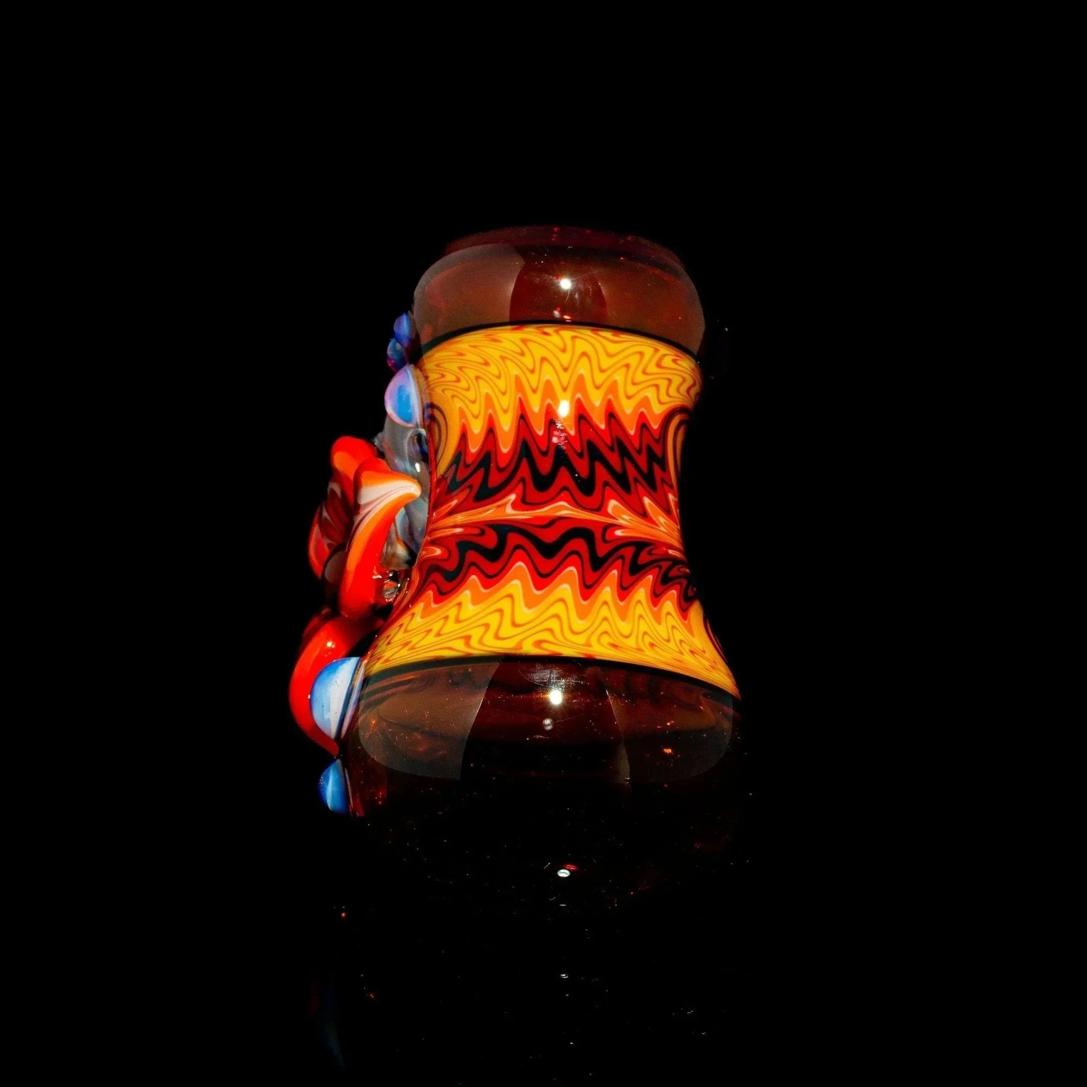 Blossom Glass - Red Linework Flower Hammer