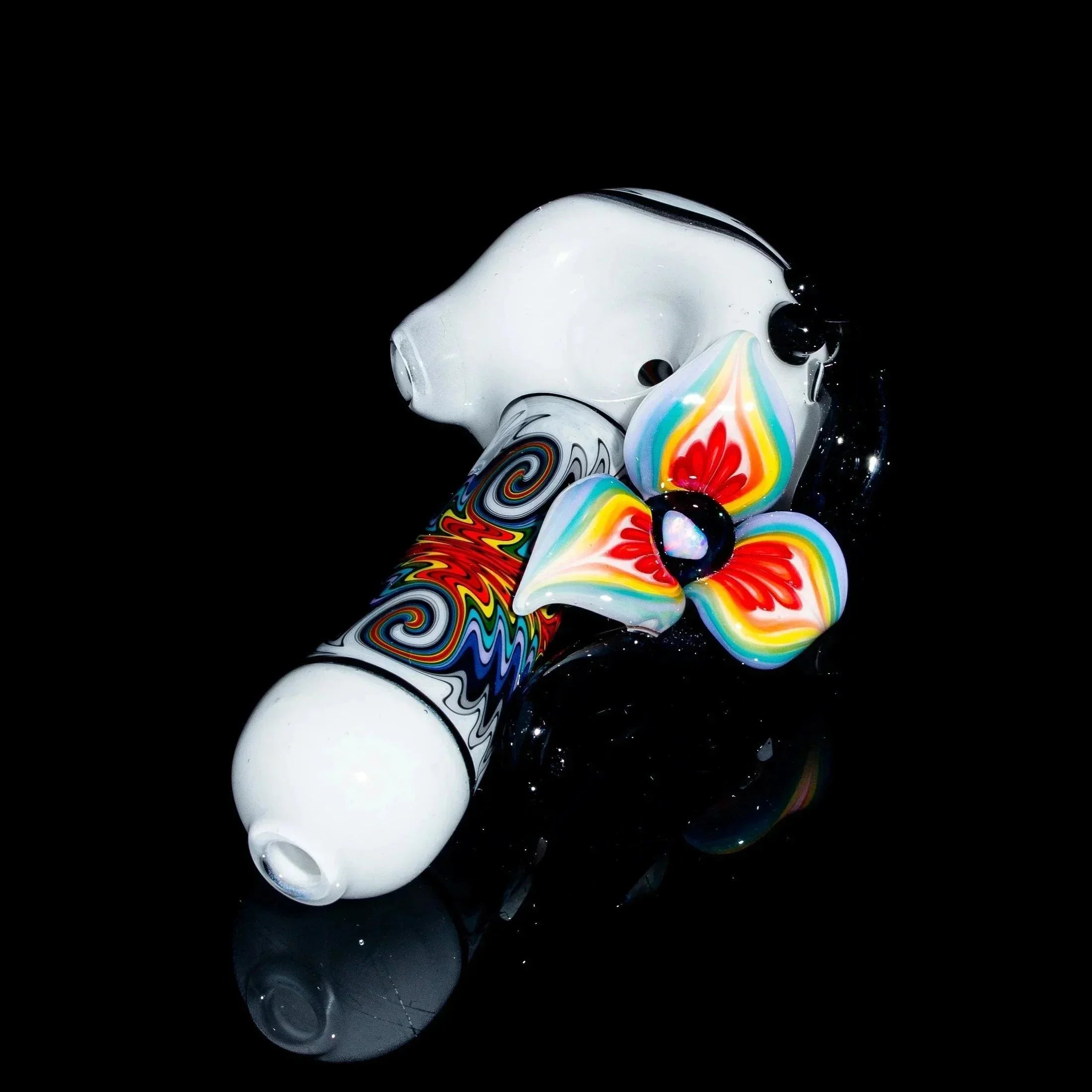 Blossom Glass - White Linework Flower Spoon