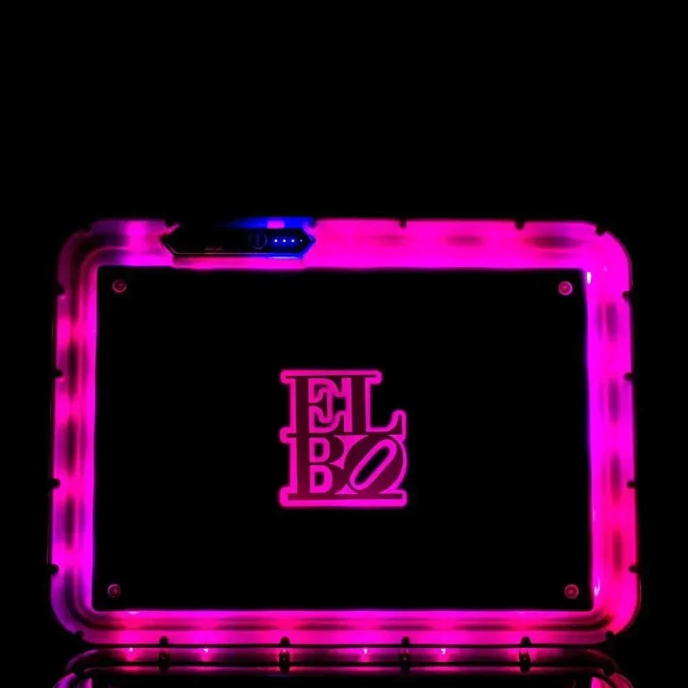 Glowing pink ELBO vaporizer with LED lights, sleek design for modern dabbing