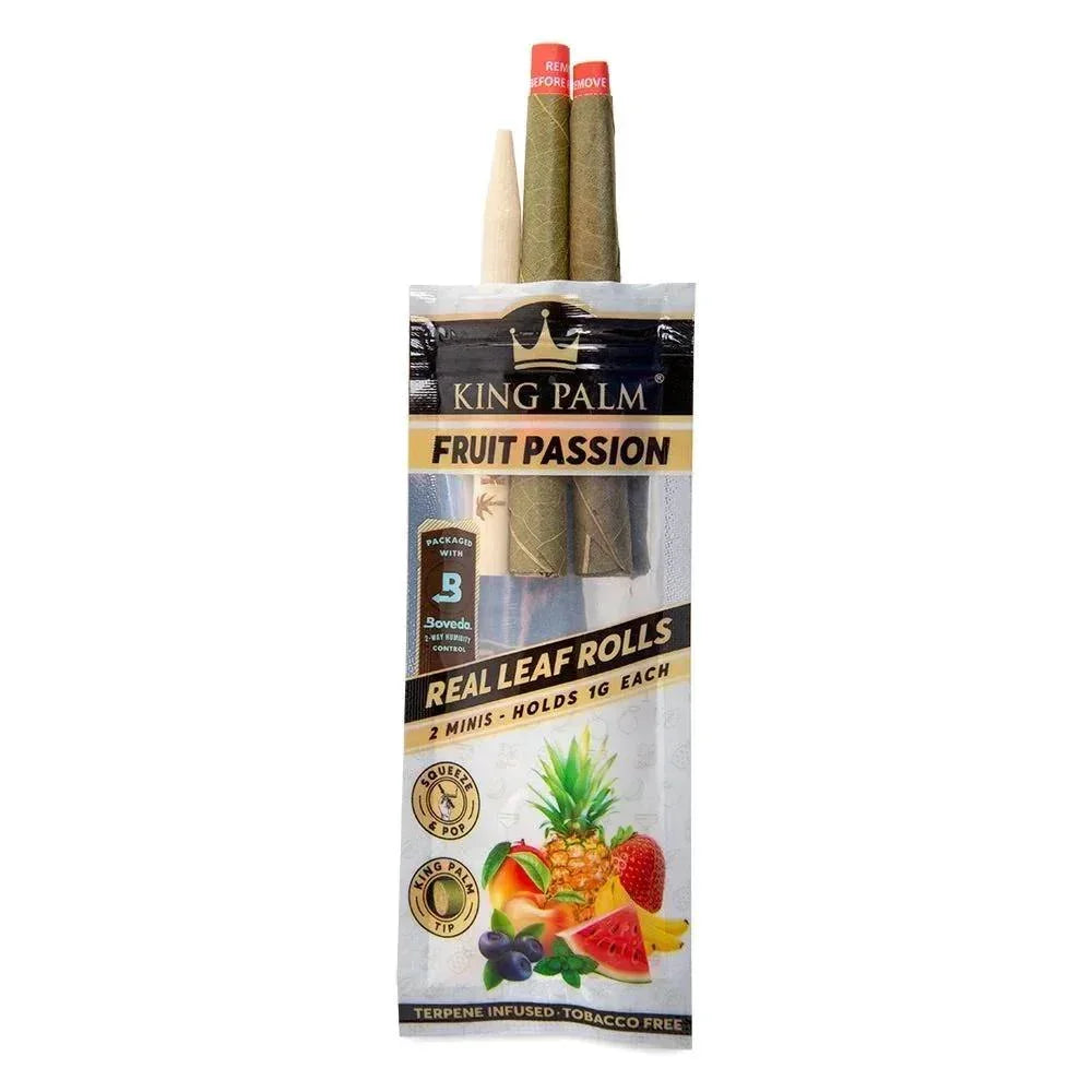 Fruit Passion King Palm real leaf rolls 2-pack with fruit illustrations on package