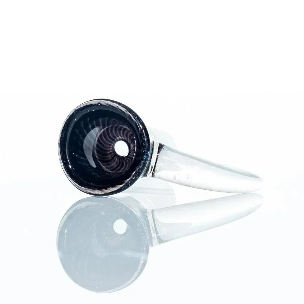 Glass Distractions - Black & Pink Dichro 14mm Flare Slide