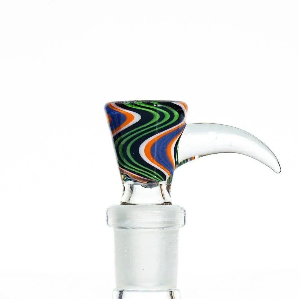 Glass Distractions - Black, Green & Purple Wig Wag Flare 14mm Slide