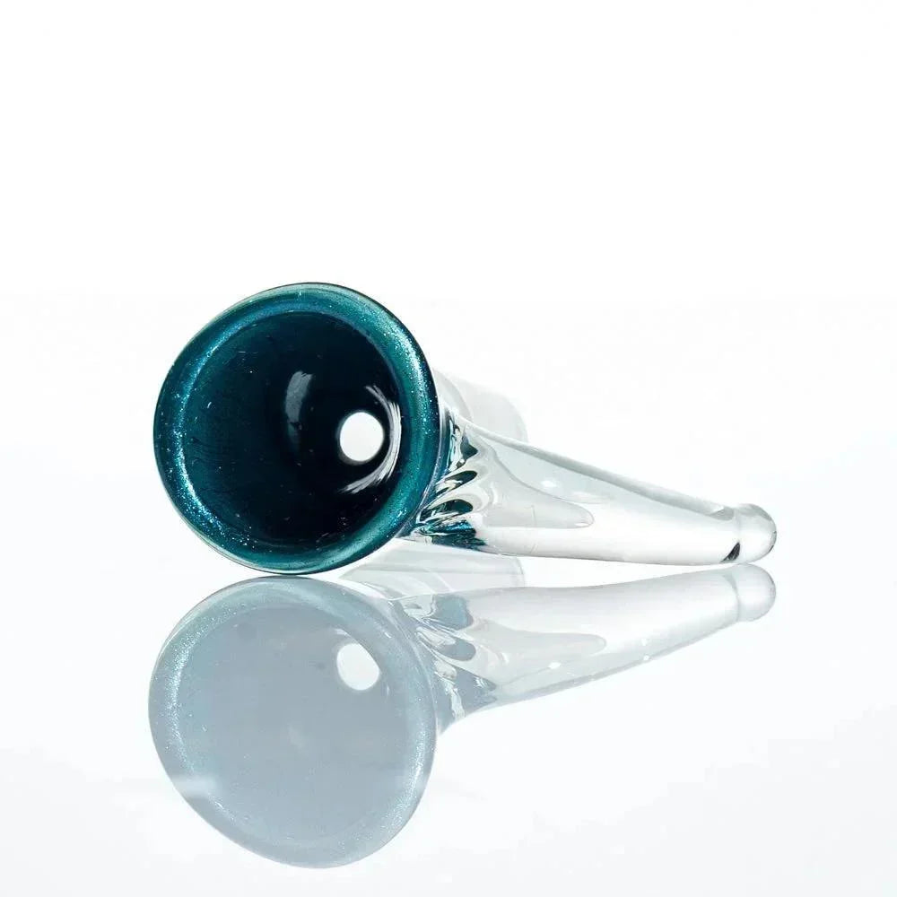 14mm clear and blue glass bowl for water pipe, reflective white background