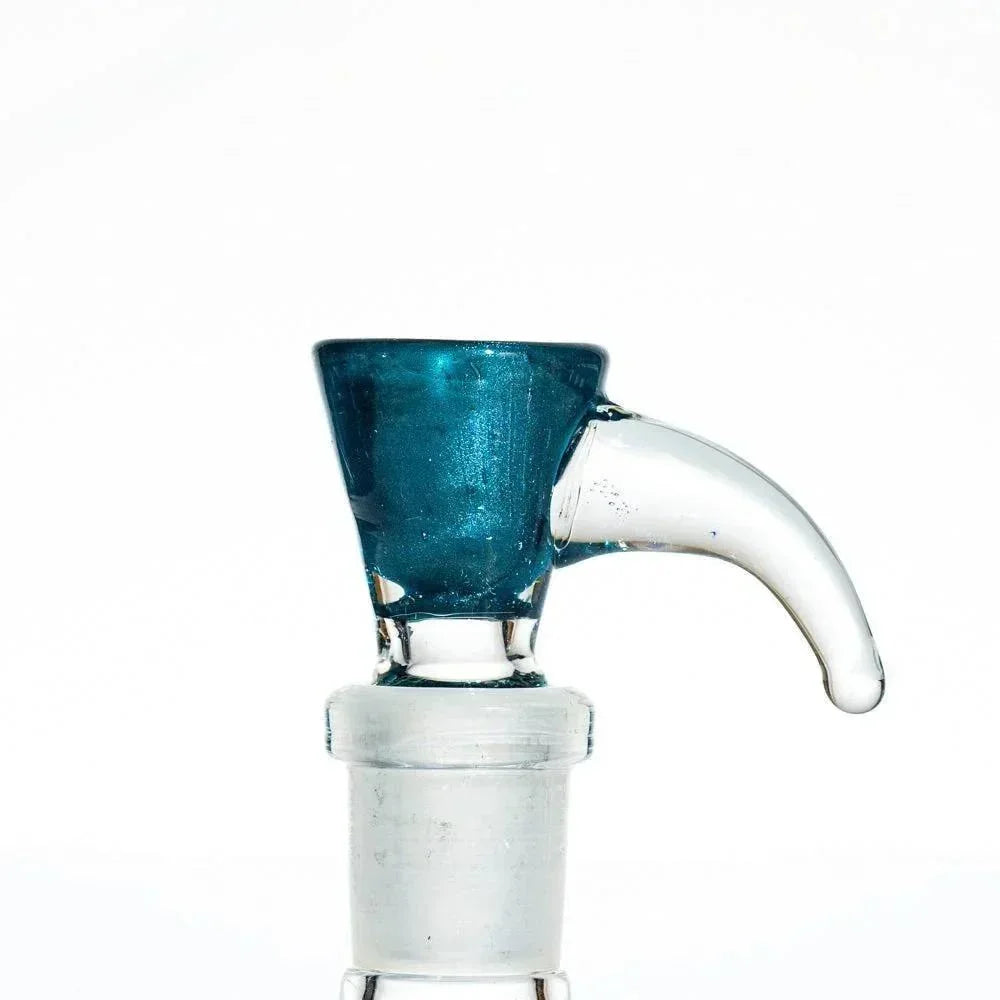 14mm blue glass bowl attachment with clear handle for water pipe