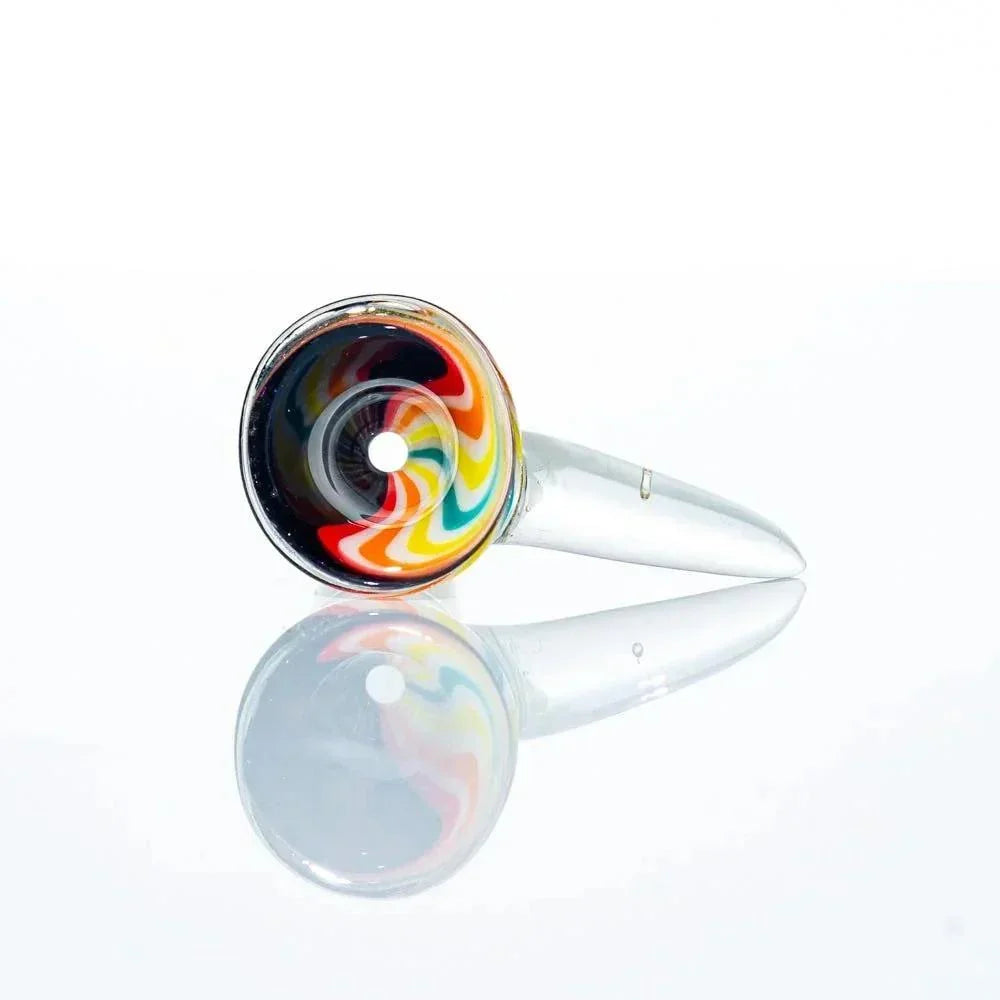 Glass Distractions - Rainbow & Pink Dichro 14mm Flare Slide