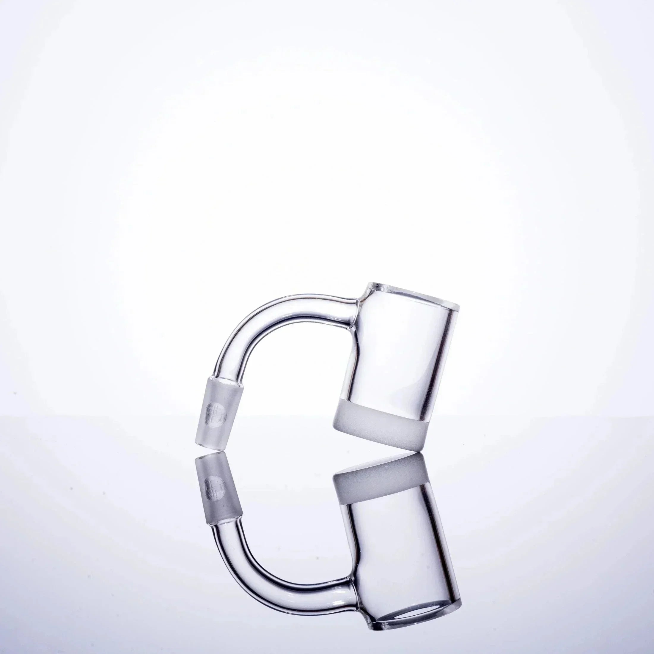Clear glass U-shaped pipe with frosted grip, ideal for vaporizers and heady glass collections