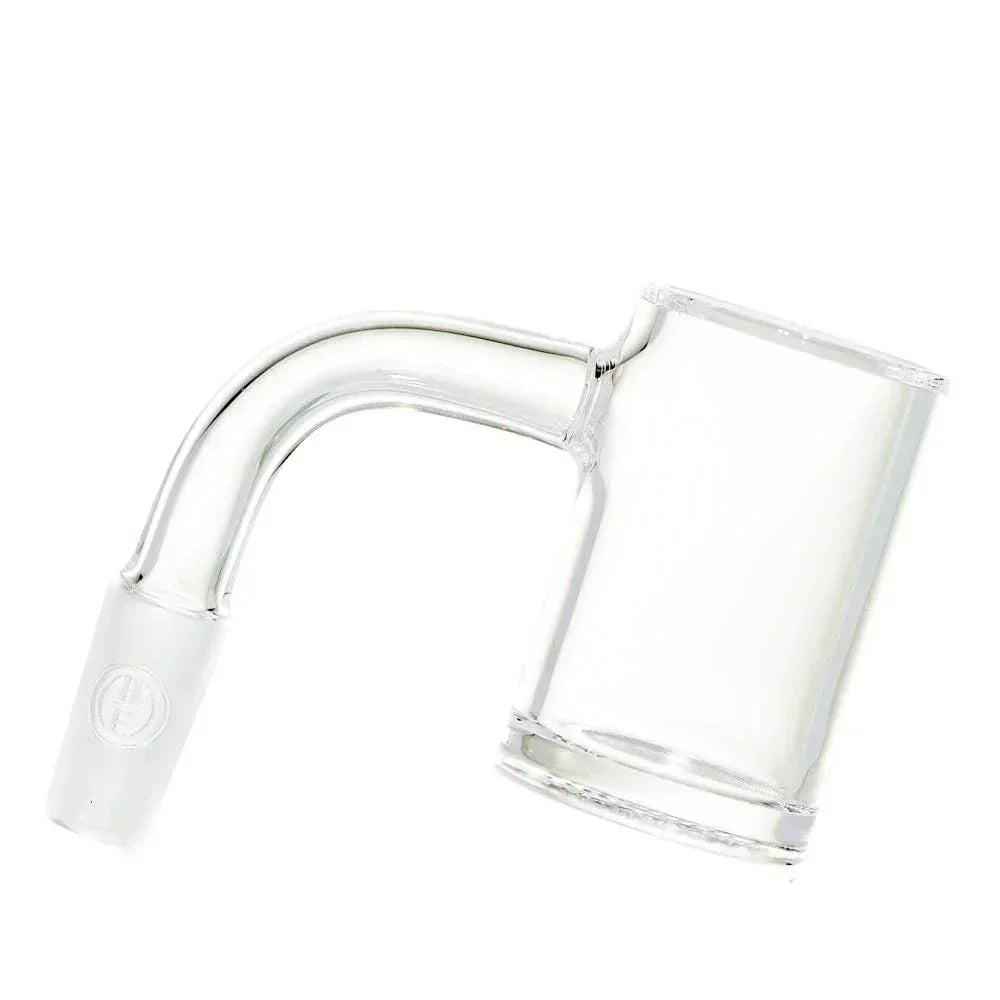 Quartz banger with 90-degree joint for dab rigs, clear glass, 10mm size