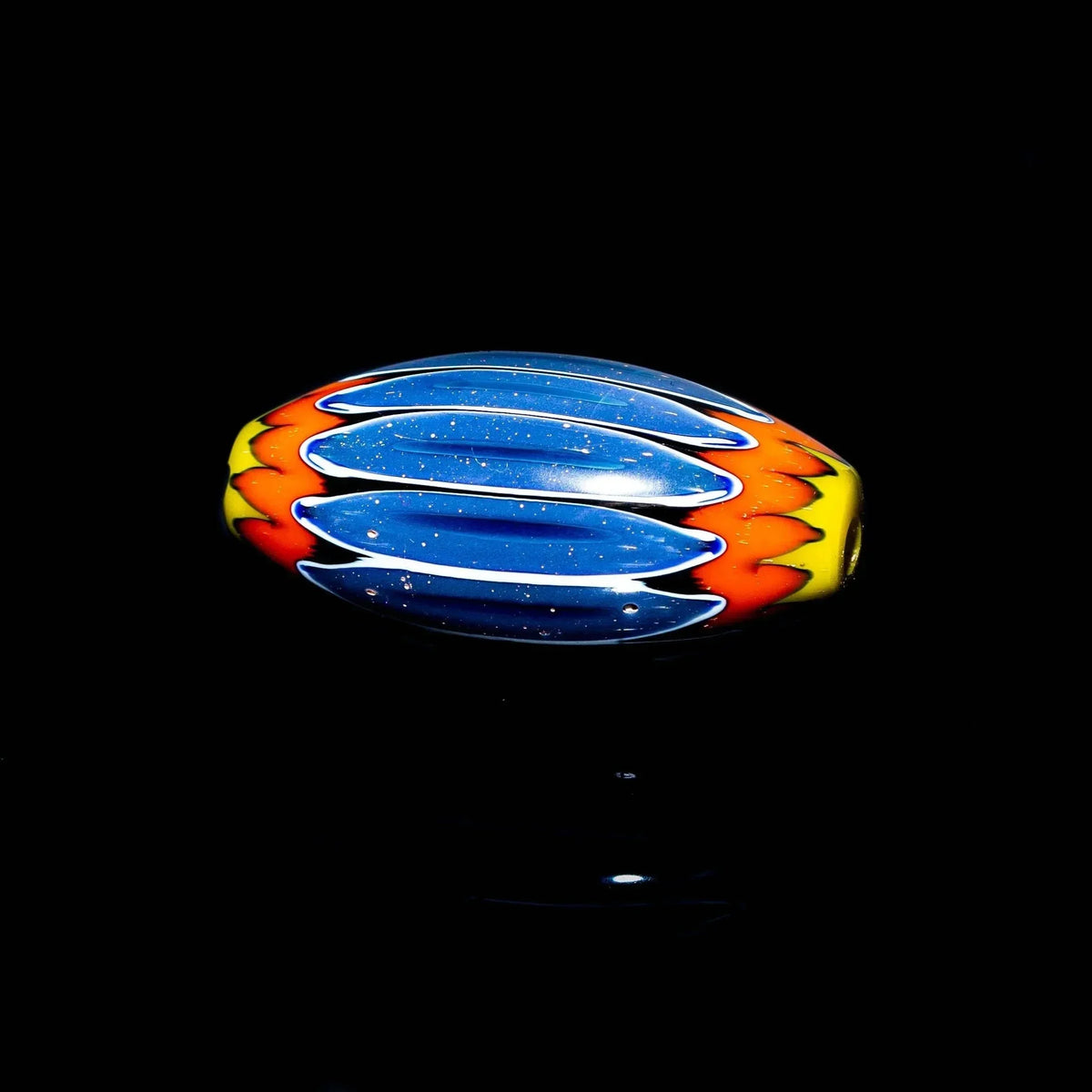 Kevin O'Grady - Blue, Red & Yellow Chevron Marquise Bead