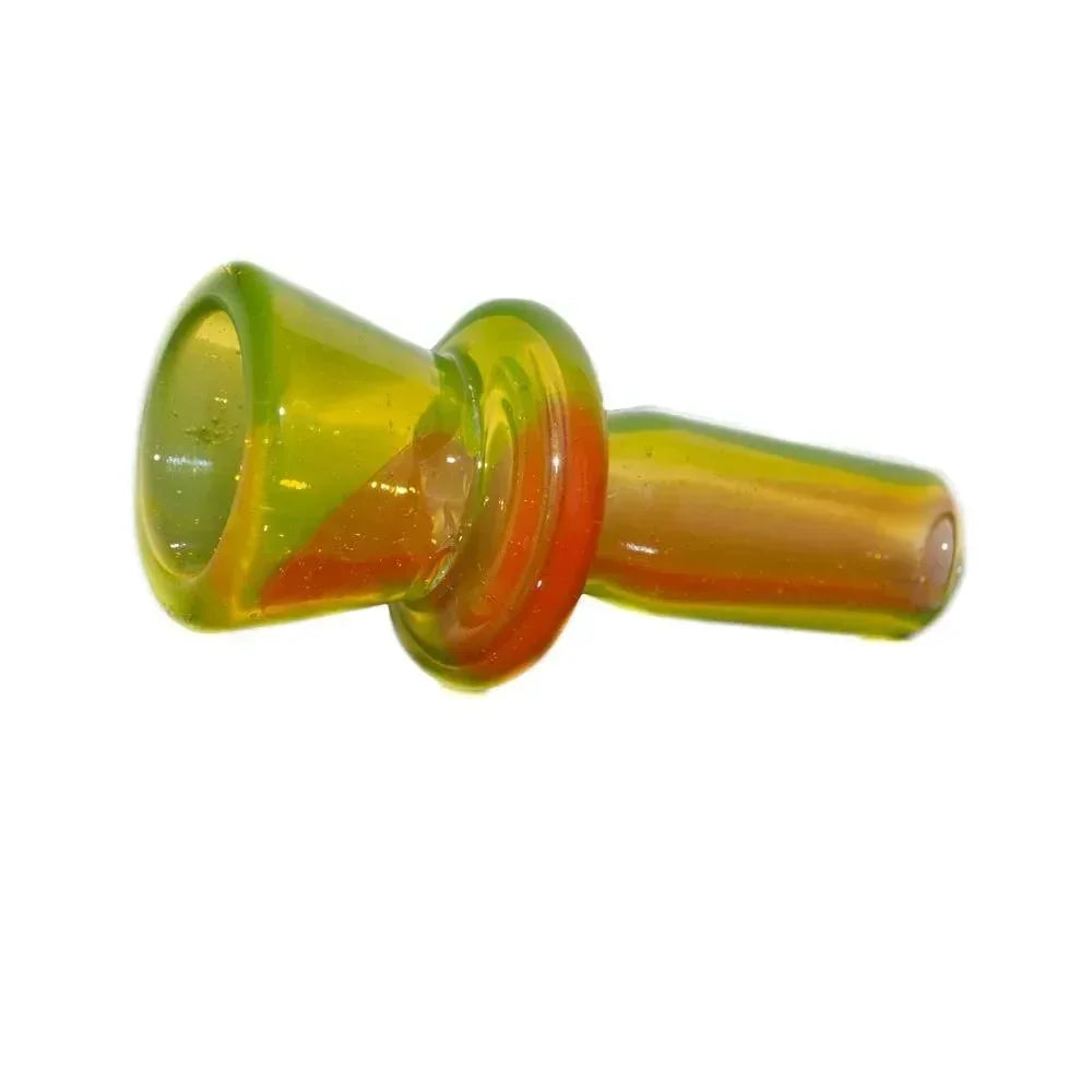 Colorful lime and orange glass bowl piece for water pipe or bong accessories