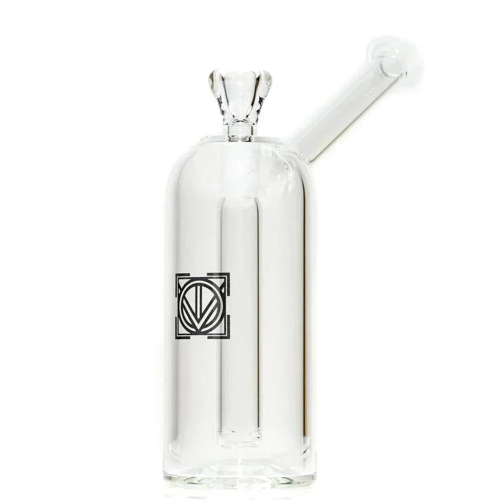 Clear glass cooler rig water pipe with logo, modern smoking accessory