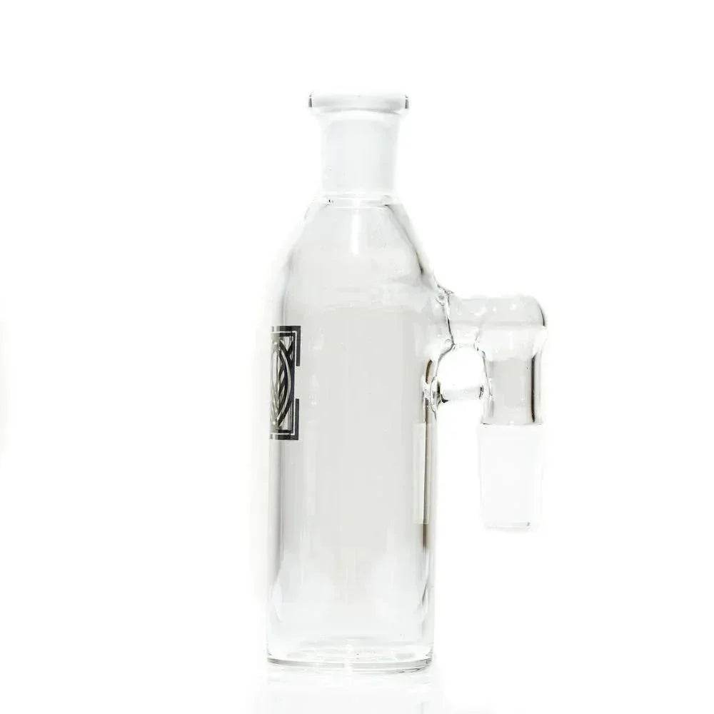 Clear glass ash catcher with side joint for water pipes and smoking accessories