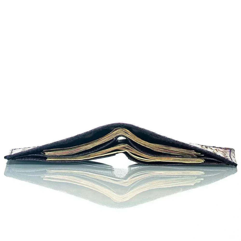 Lost Sailor Leather - Green Leaf Sacred Geometry Wallet