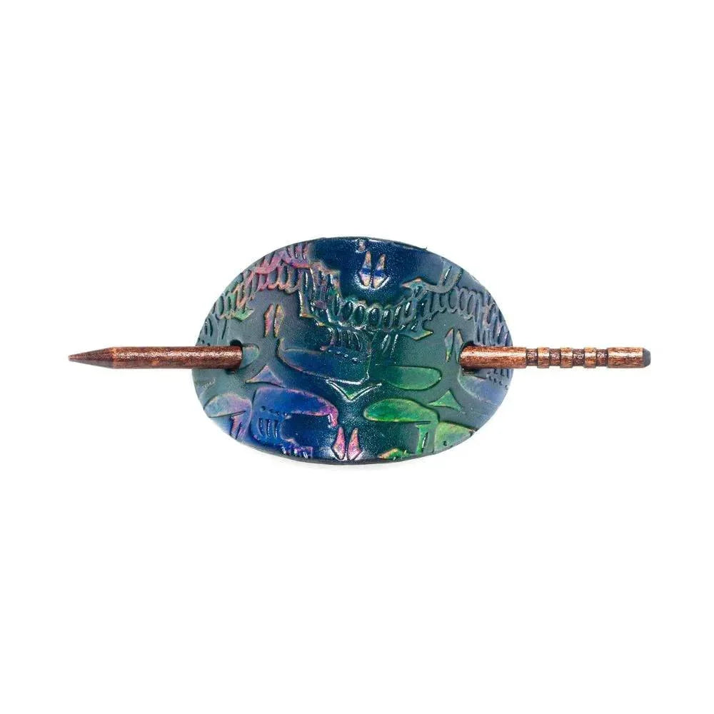 Lost Sailor Leather - Rainbow Stealie Heady Leather Barrette