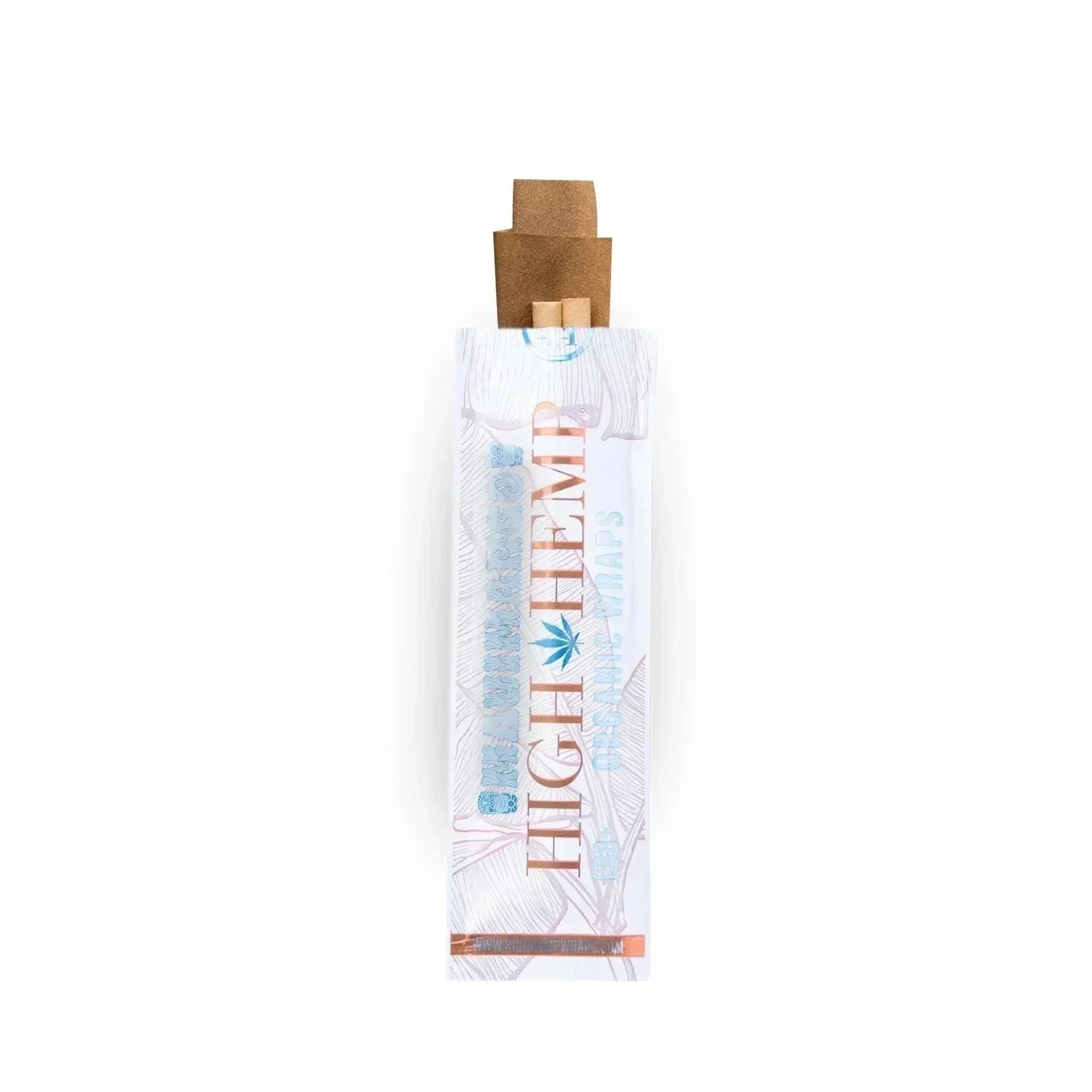 Maui Mango High Hemp organic herbal wraps in white packaging with brown wraps showing
