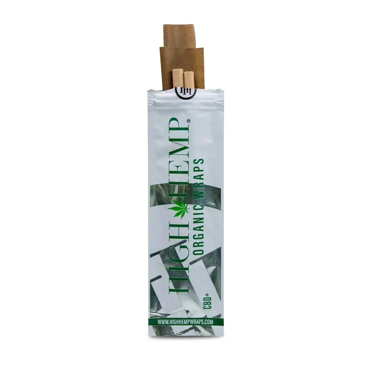 High Hemp organic wraps packaging with two brown wraps and filter tips visible