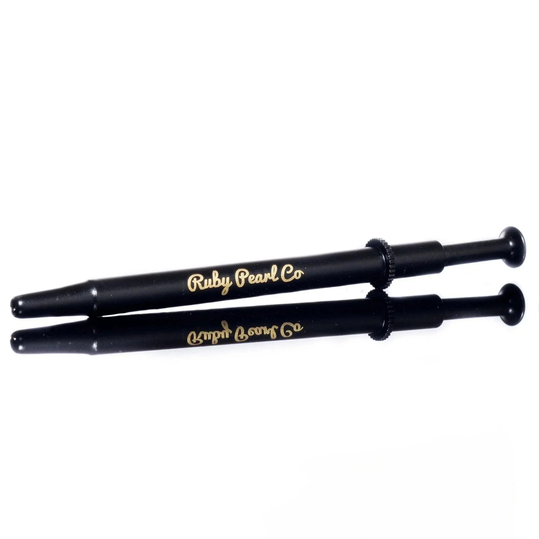 Black grabber tool with Ruby Pearl Co logo, designed for handling glass pearls.