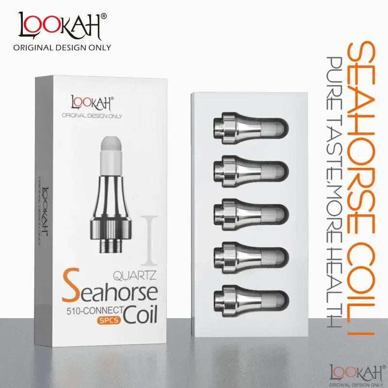 Lookah Seahorse quartz 510-connect replacement coils five-pack with packaging, vape accessory