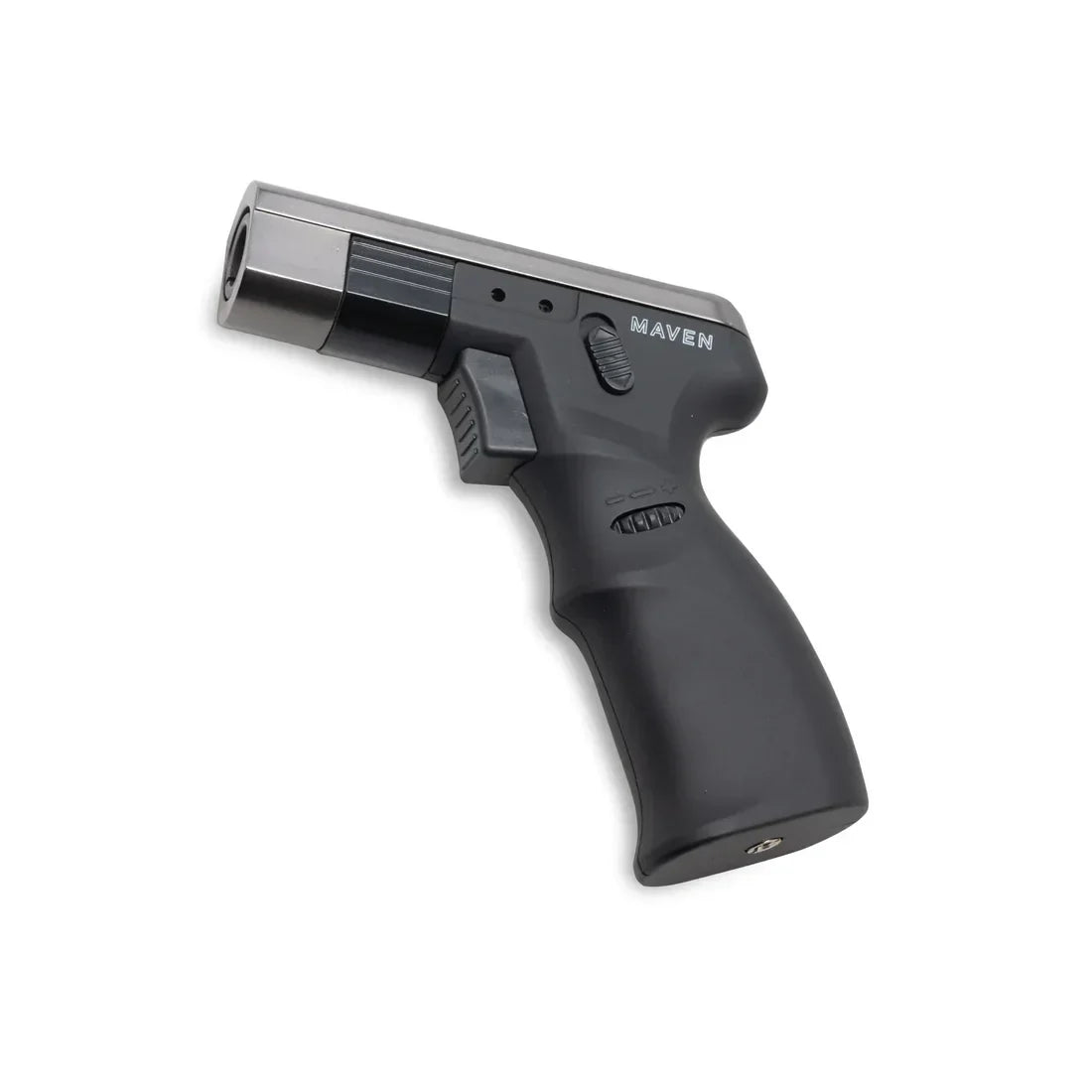 Black MAVEN torch lighter with pistol grip design for glass and smoking accessories