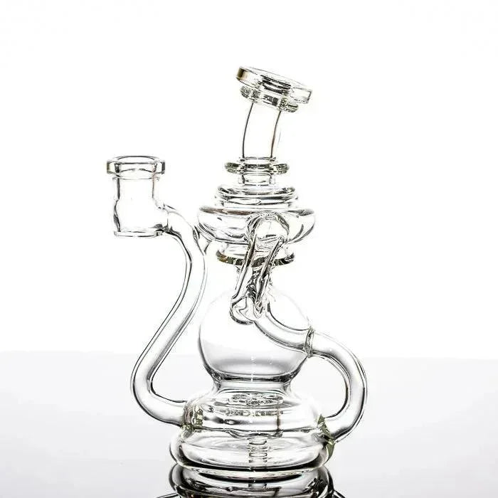 Clear glass bong with dual arms and percolator, ideal for vaporizers and heady glass collections