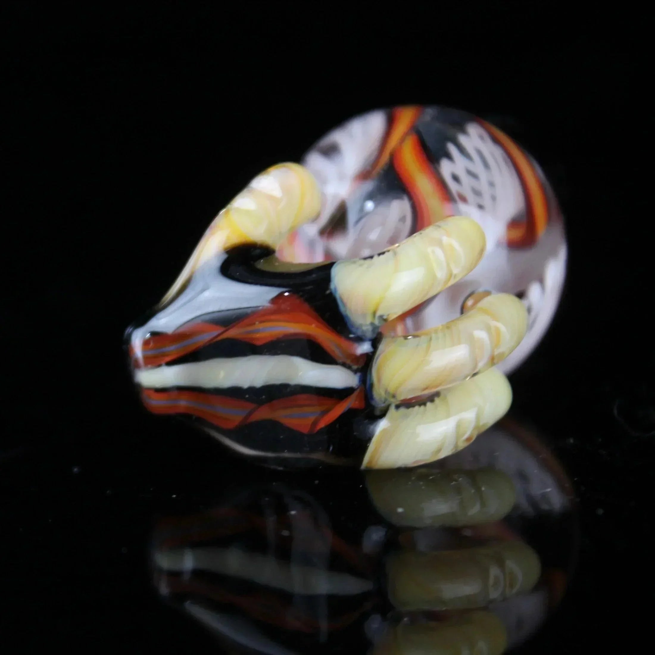 Handcrafted borosilicate glass marbled terp slurper with desert night fine line pattern