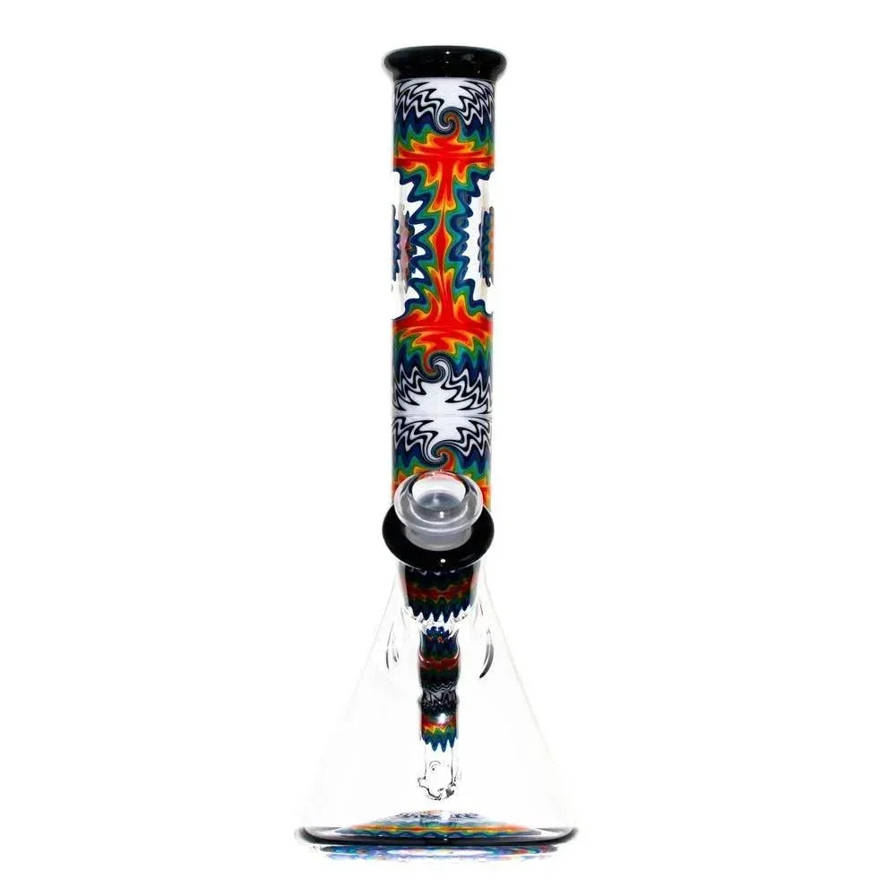 Stevie P - Black & White Rainbow Fade Linework Mini Beaker