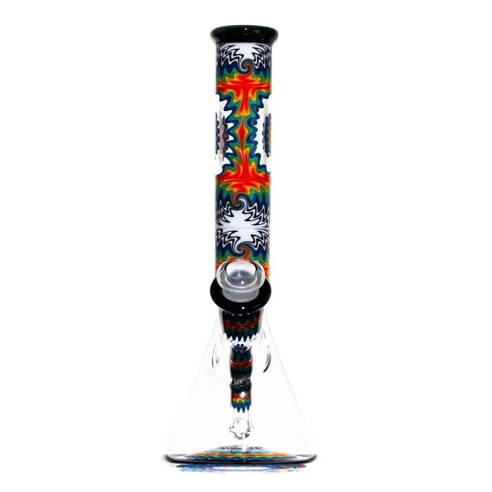 Stevie P - Black & White Rainbow Fade Linework Mini Beaker