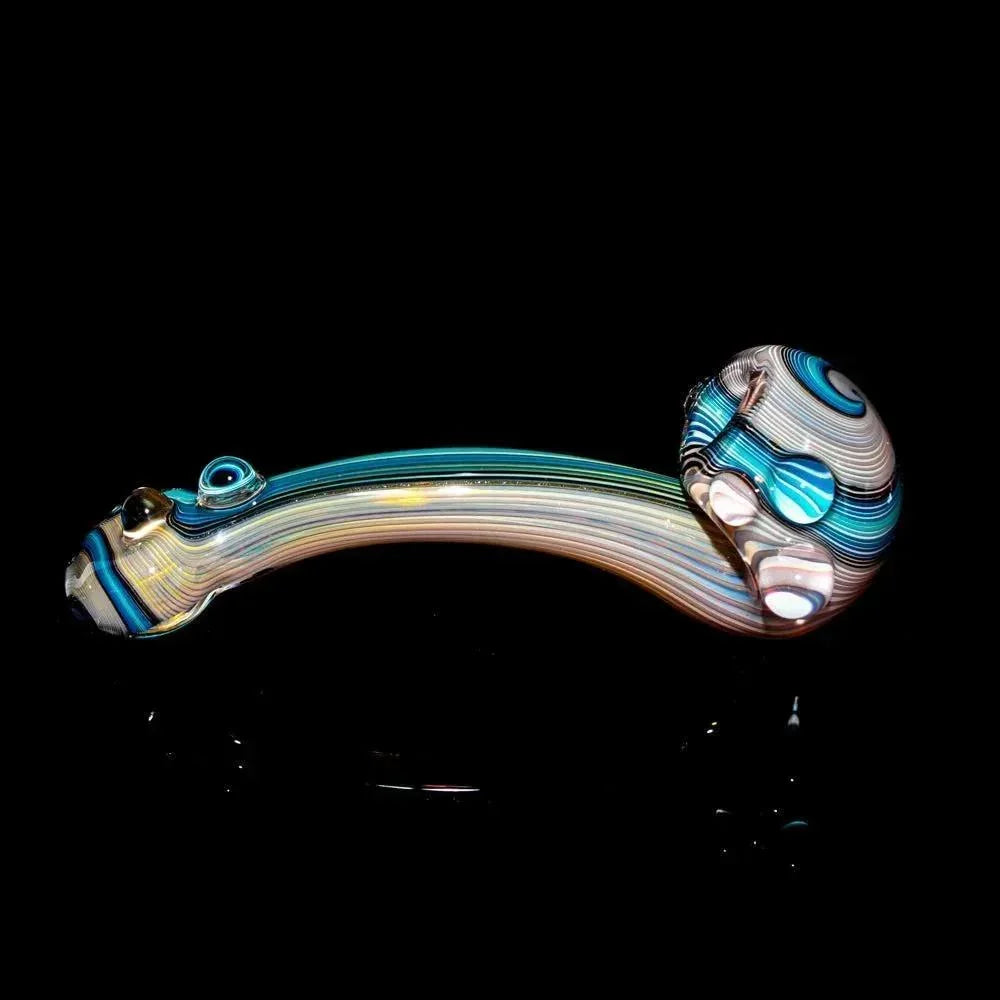 Torcher Glass - Blue & White Linework Layback Sherlock