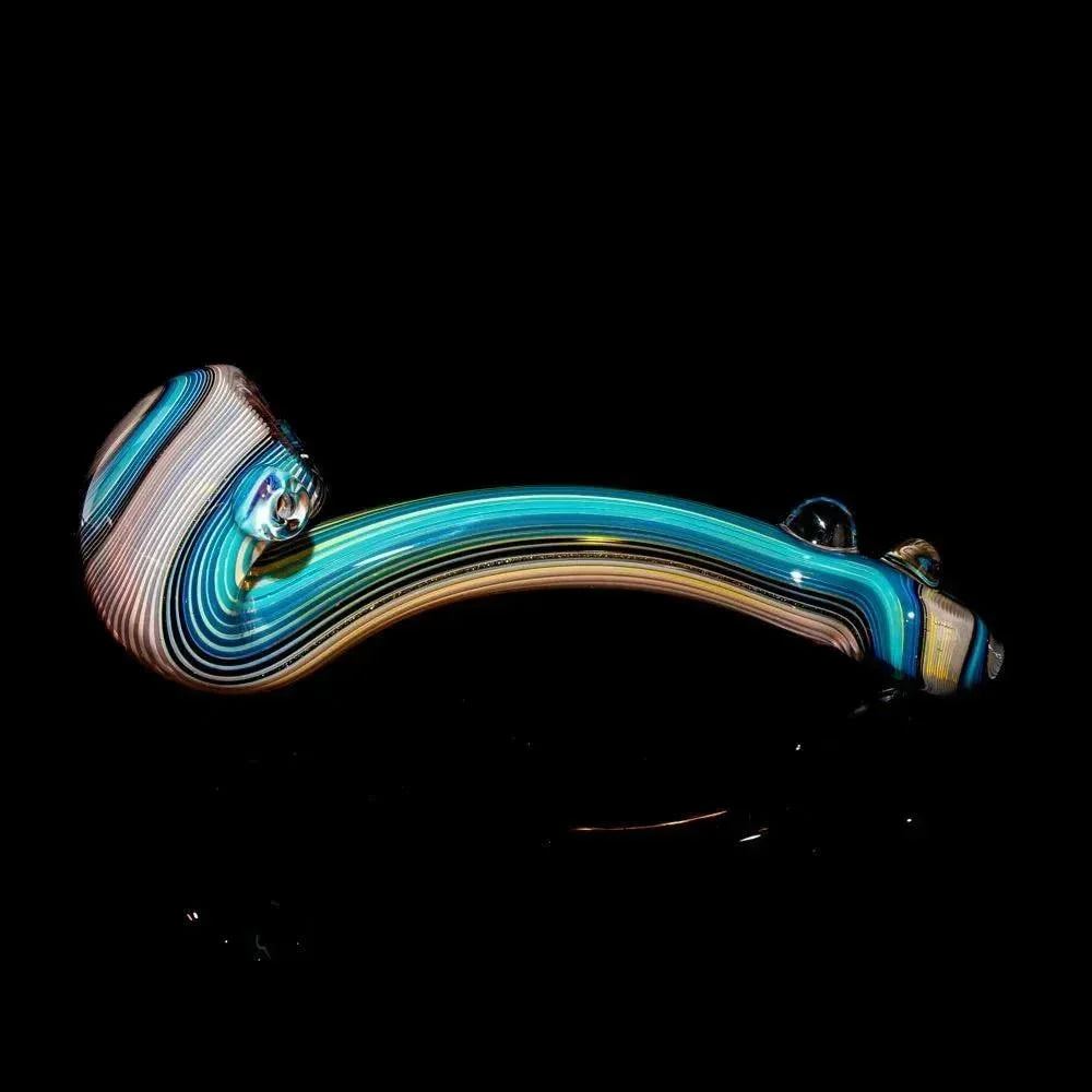 Torcher Glass - Blue & White Linework Layback Sherlock
