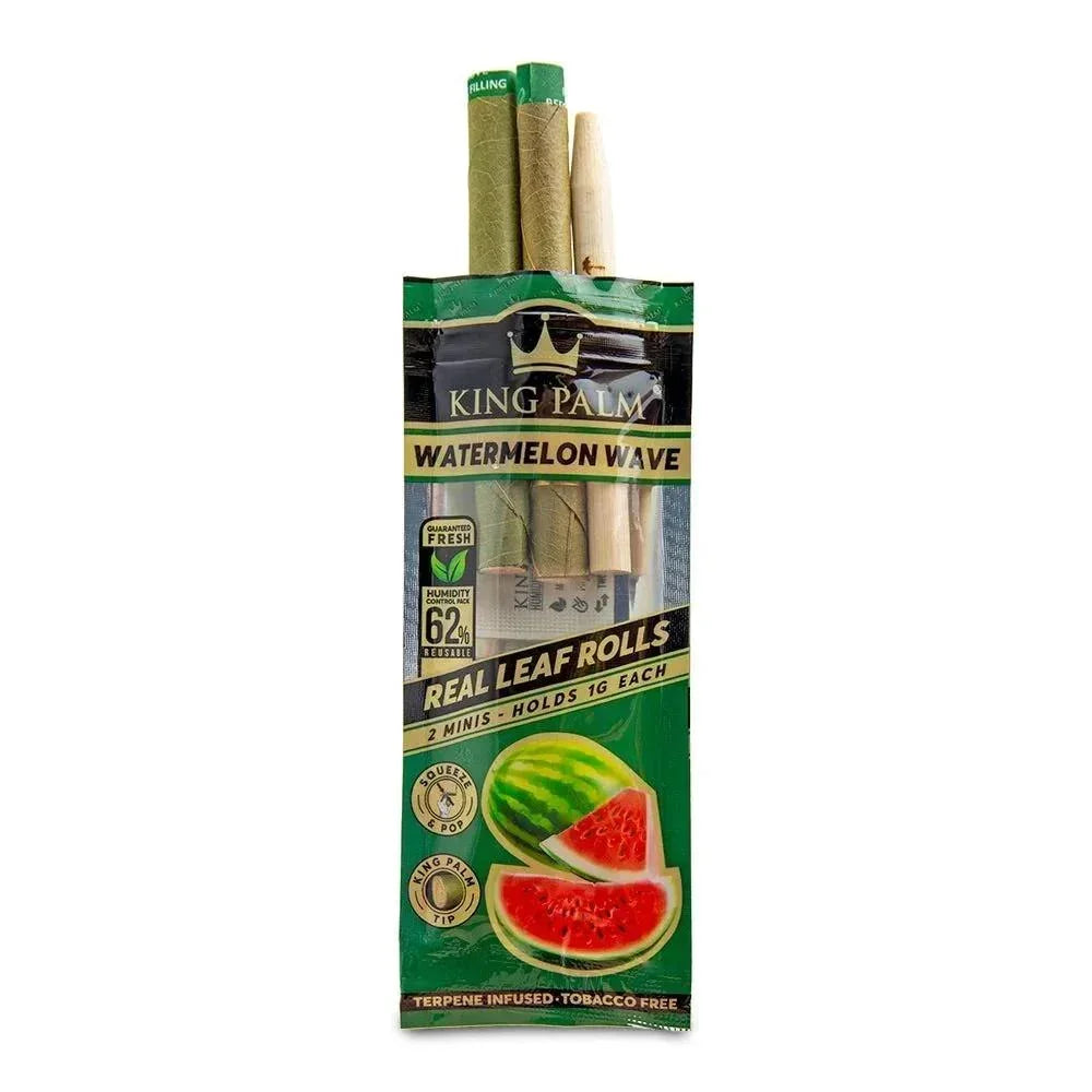King Palm Watermelon Wave real leaf rolls 2 pack with watermelon imagery, tobacco free