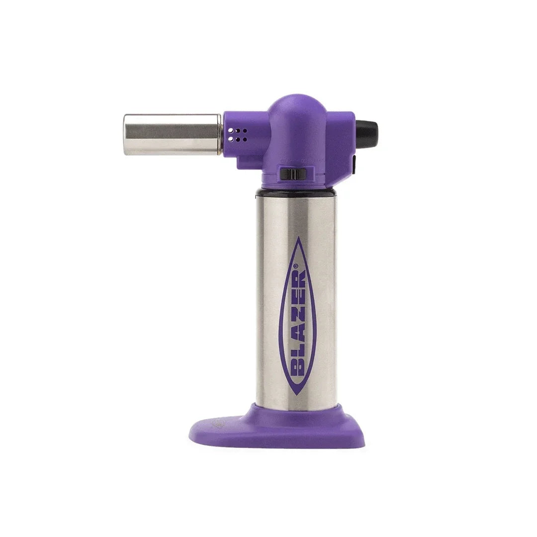 Purple and silver Blazer torch lighter for glass pipes and vaporizers